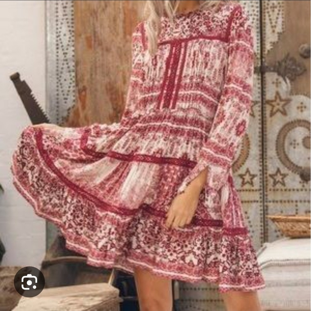 Jaase Fey Boho Mini Dress‎ Large